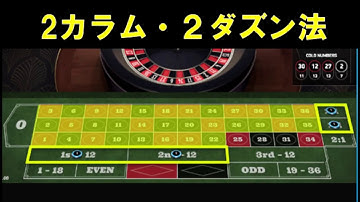 【オンラインカジノ】ルーレット -2コラム・2ダズン法- 86.5%の高確率 賭け方